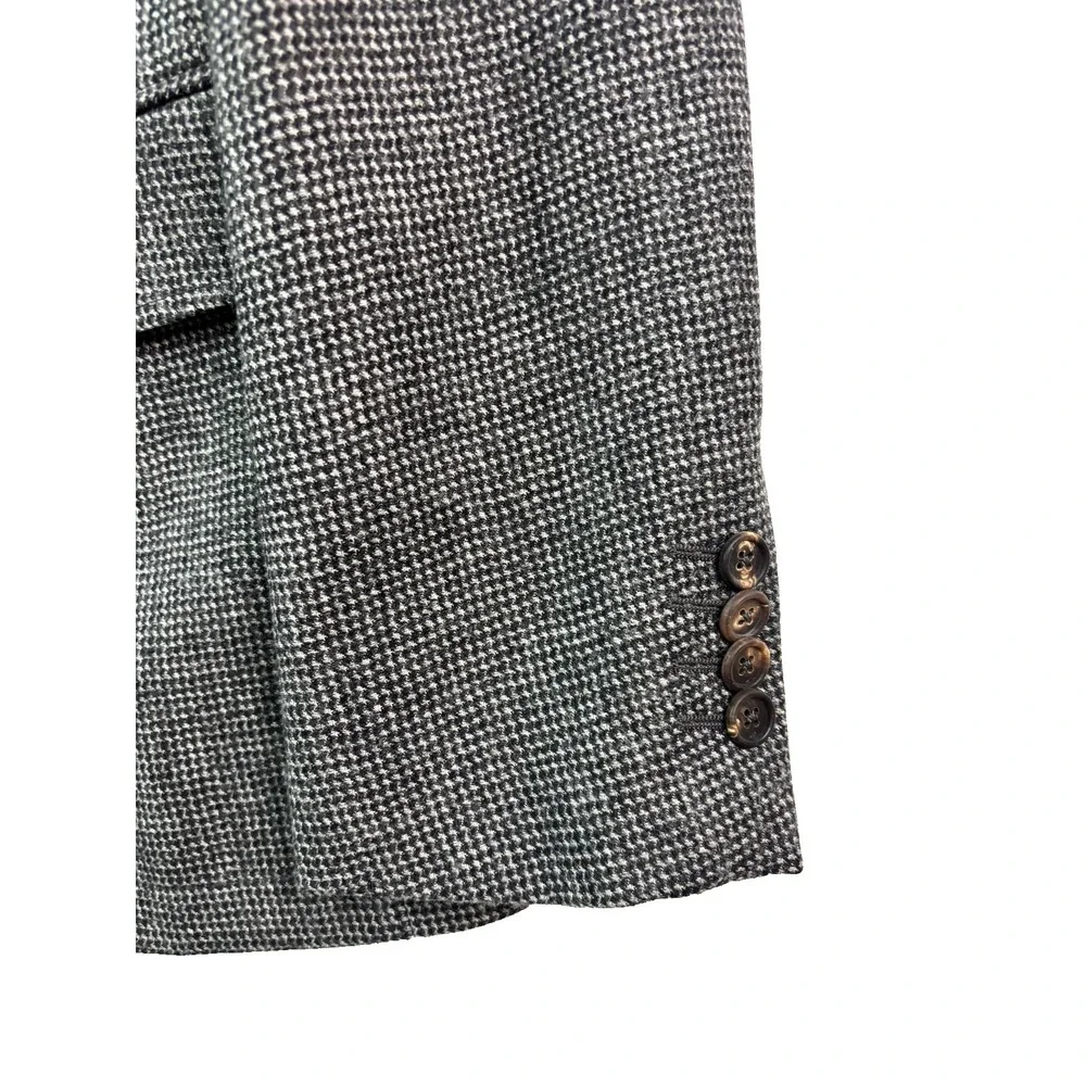Pal Zileri MCMLXXX 38R Gray Check Flannel Wool‎ Blazer Jacket Sport Suit Coat